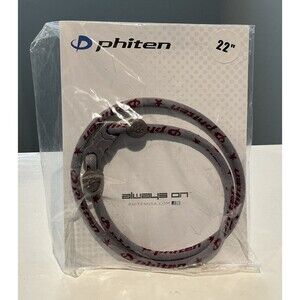 NEW Phiten Classic Star Titanium Single Strand Necklace Gray - 22" Inch